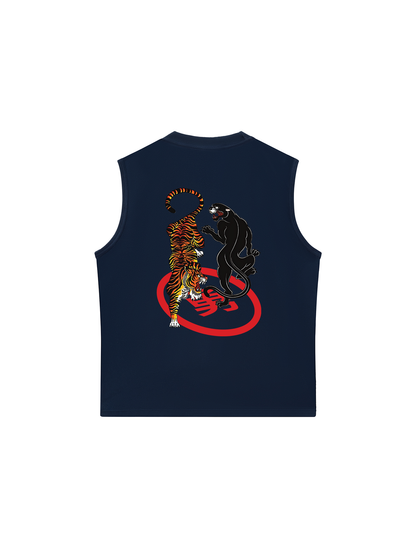 Áo Ba Lỗ Relaxed Fit Japan Spirit Tiger And Black Panther