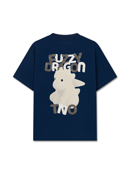 Áo Thun Relaxed Fit  Fuzzy Font Dragon