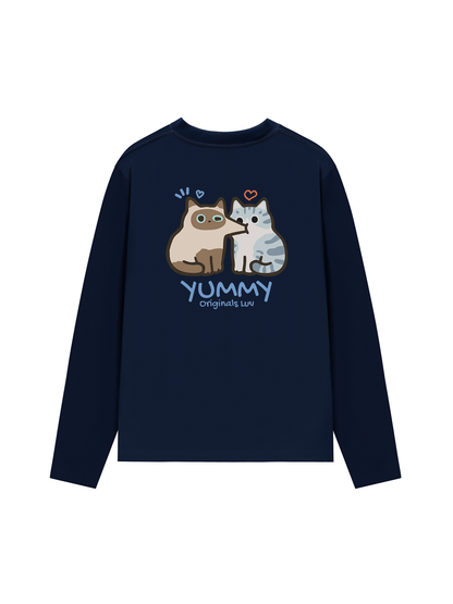 Áo Thun Dài Tay Yummy Luv Cat Couple