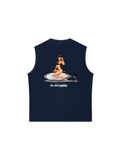 Áo Ba Lỗ Relaxed Fit Ocean Vibes With Bikini Girl