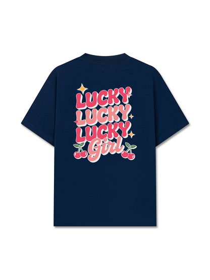 Áo Thun Relaxed Fit Cherry Lucky Girl