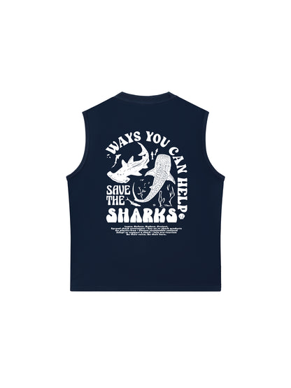 Áo Ba Lỗ Relaxed Fit Ocean Save The Shark