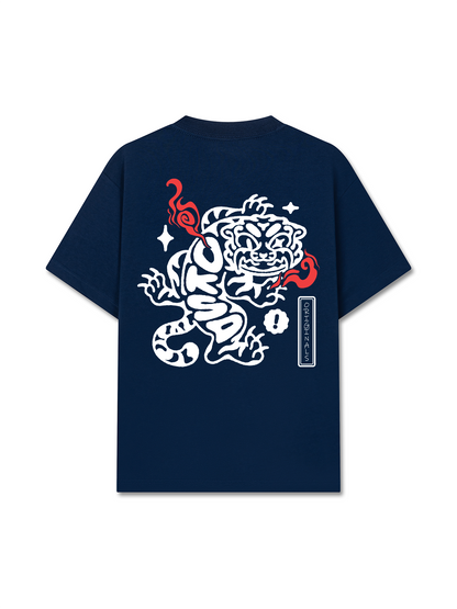 Áo Thun Relaxed Fit Japan Spirit Fire Tiger