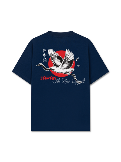 Áo Thun Relaxed Fit Japan Spirit Red Crowned Crane