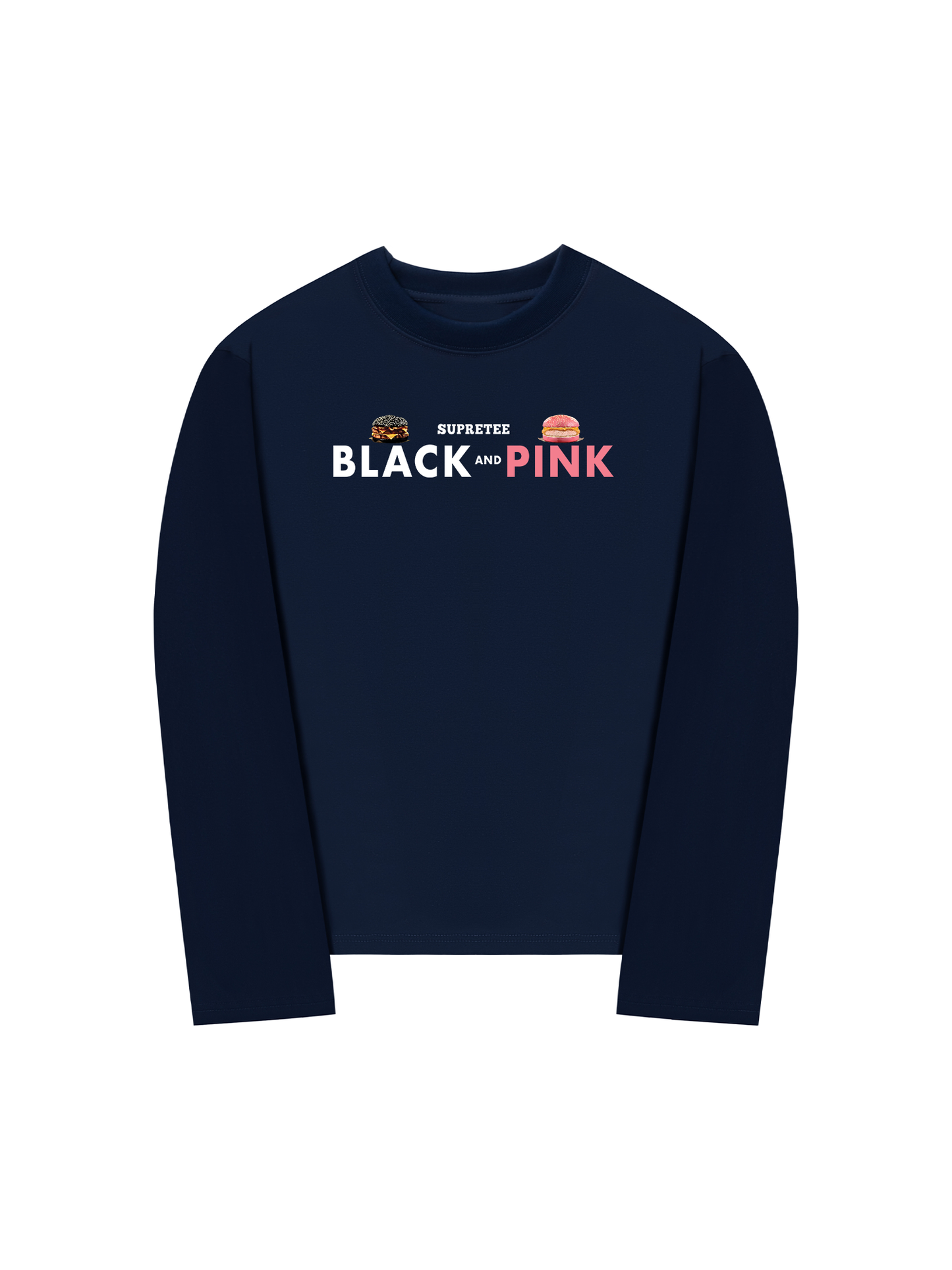Áo Thun Dài Tay Sweet Pastry Black Pink Meow Meow Strawberry