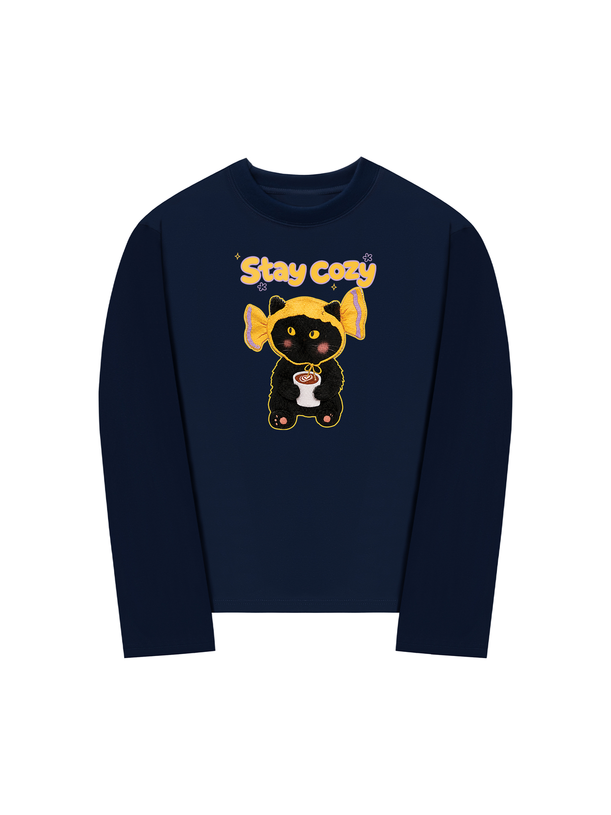 Áo Thun Dài Tay Stay Cozy Candy Cat