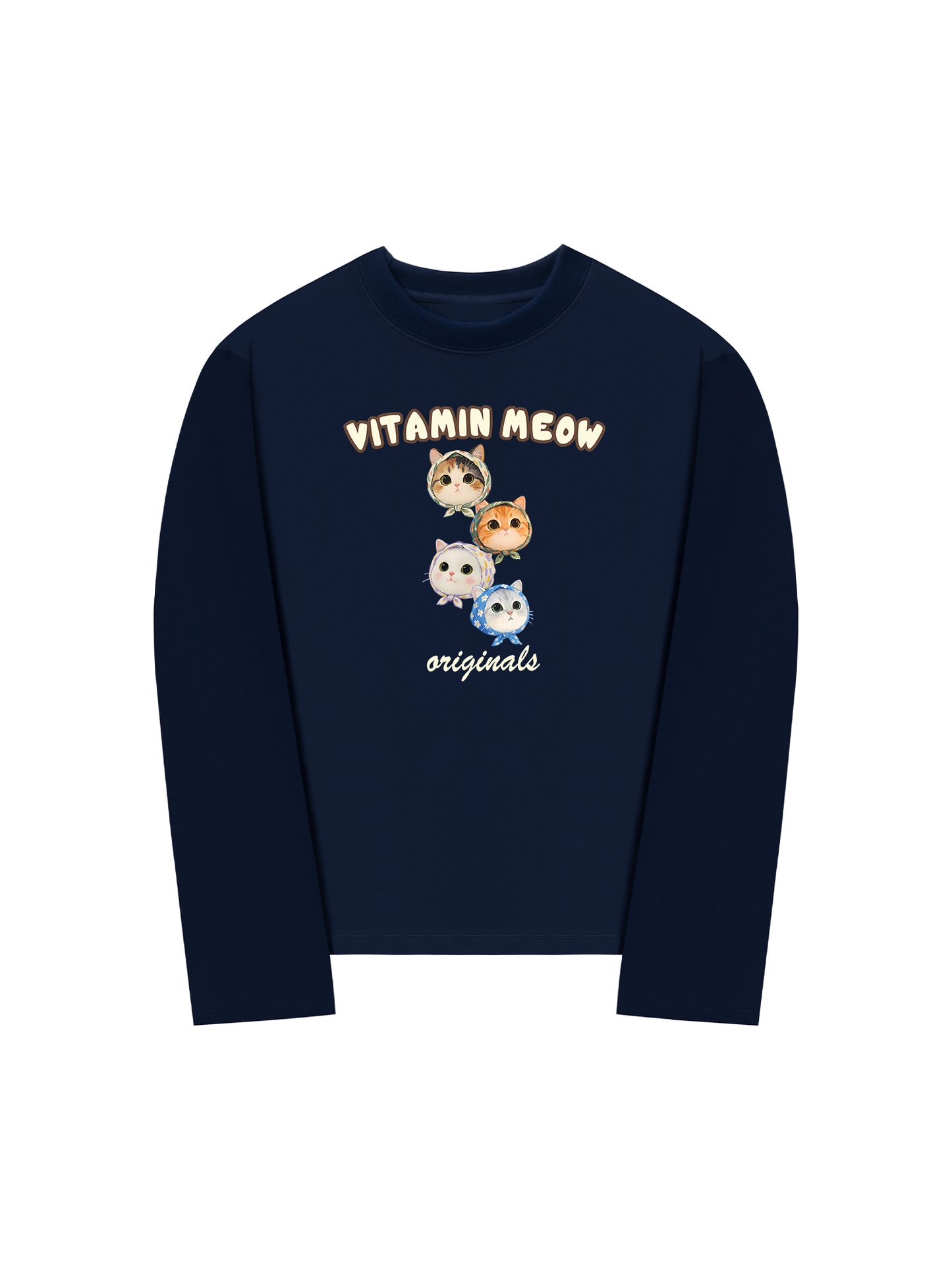 Áo Thun Dài Tay Four Cat Vitamin Meow
