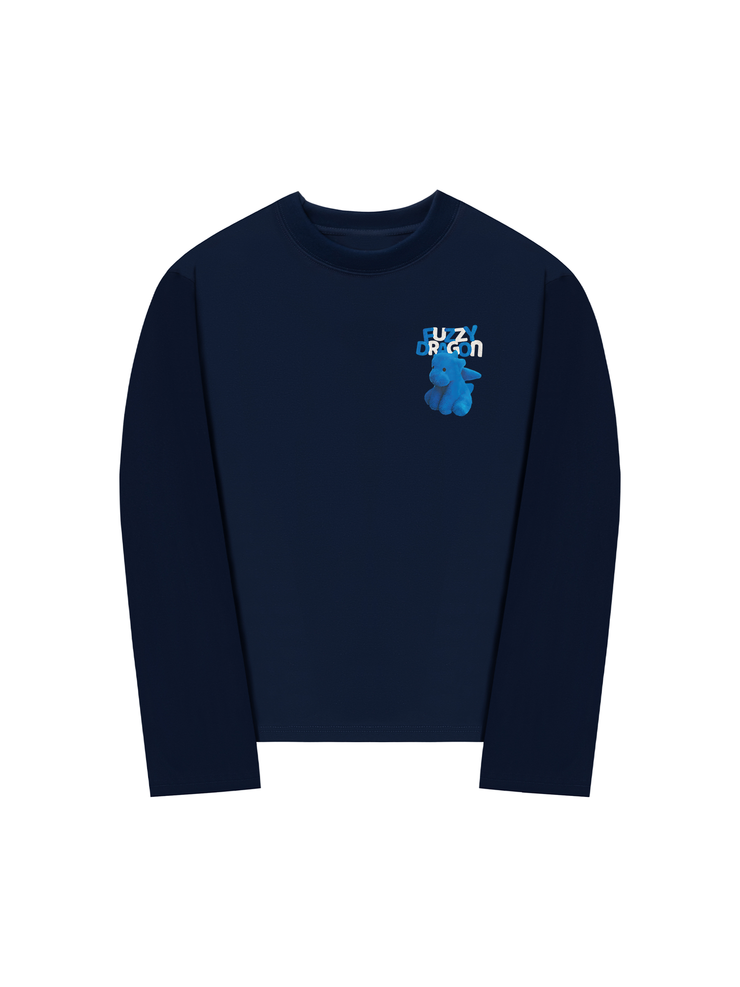 Áo Thun Dài Tay Fuzzy Font Dragon Blue