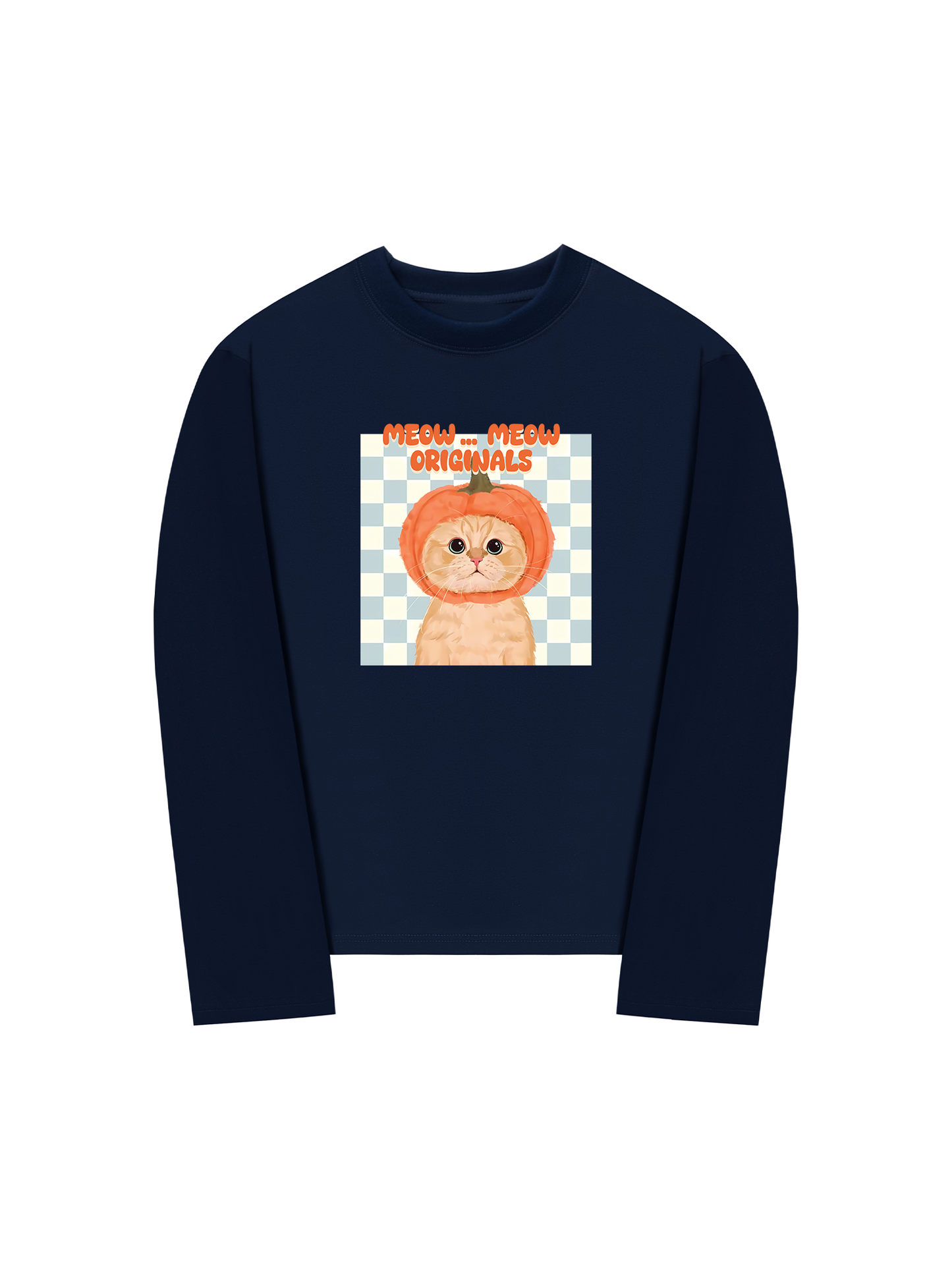 Áo Thun Dài Tay Animal Meow Pumpkin
