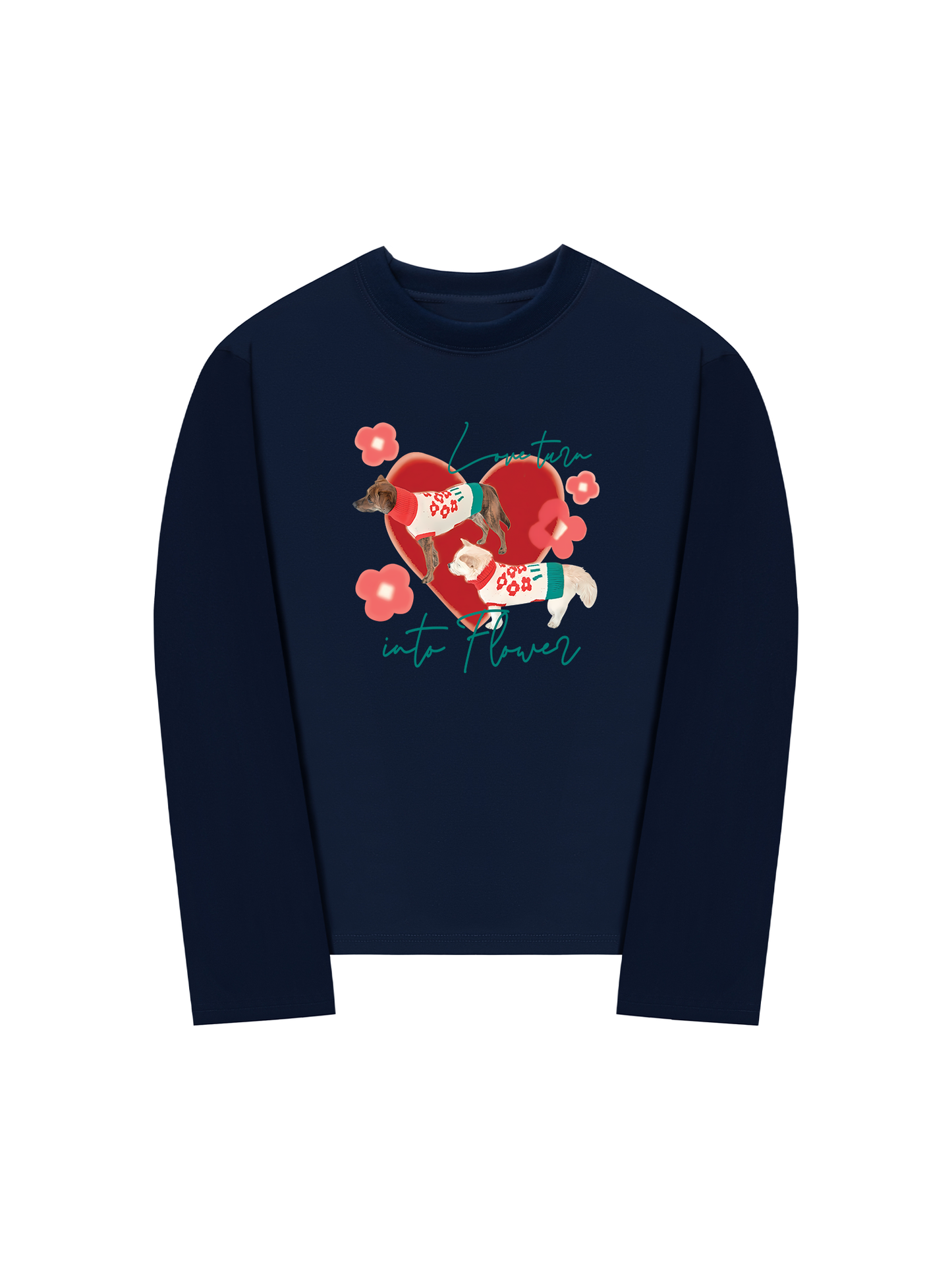 Áo Thun Dài Tay Animal Mood Love Turr Into Flower