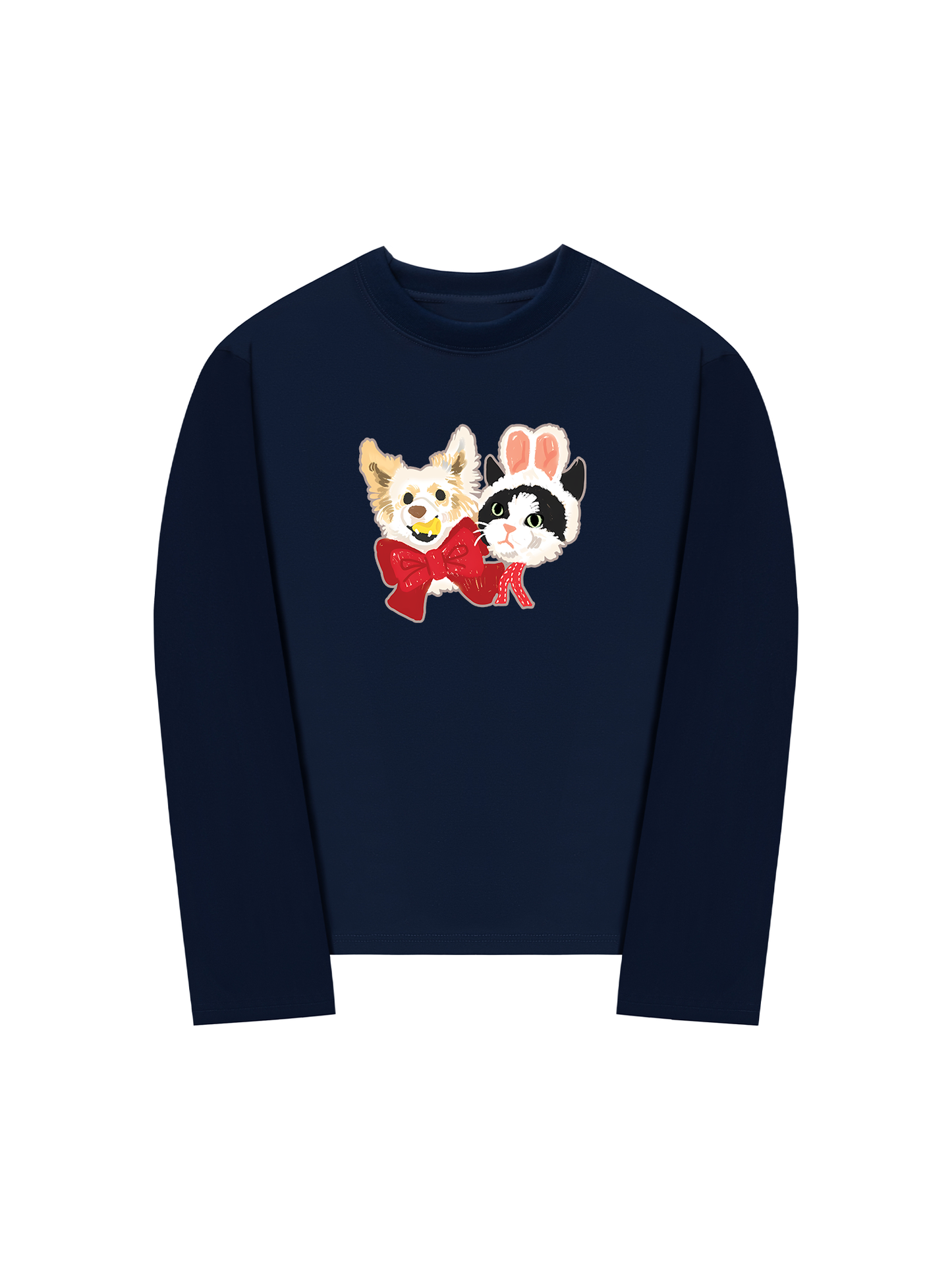 Áo Thun Dài Tay Animal Mood Bestie Puppy And Meow