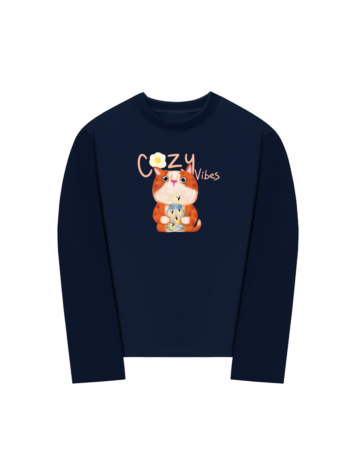 Áo Thun Dài Tay Cozzy Vibes Cat Egg