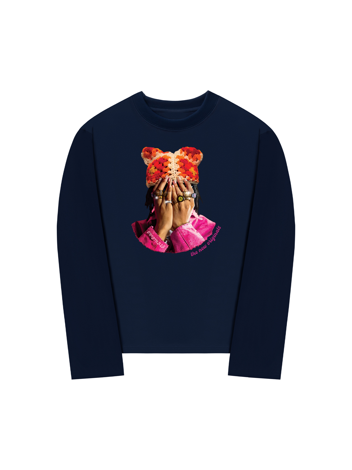 Áo Thun Dài Tay Jewel Ring & Orange Kitty Cap Wash