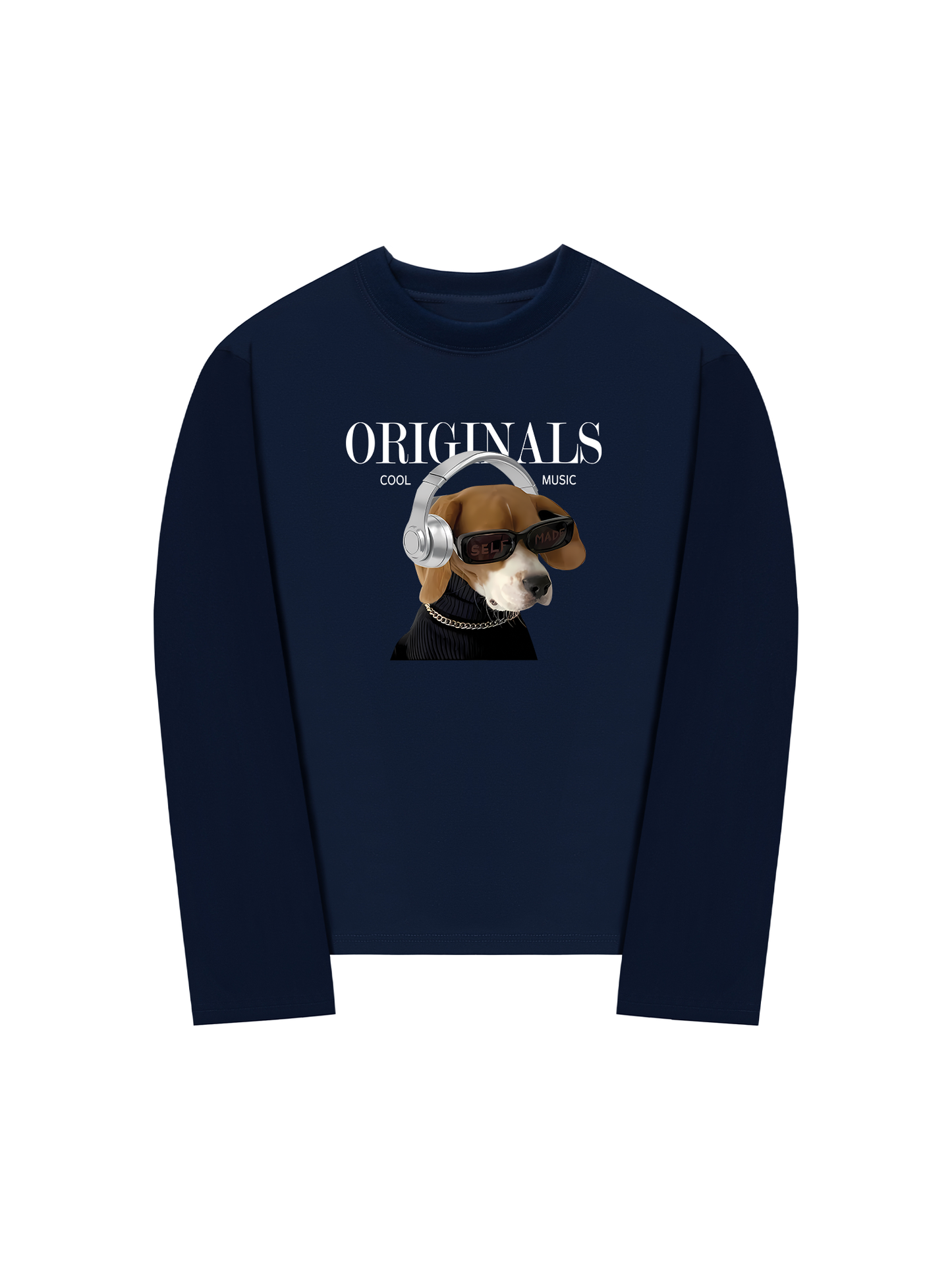 Áo Thun Dài Tay Animal Mood Cool Music Dog