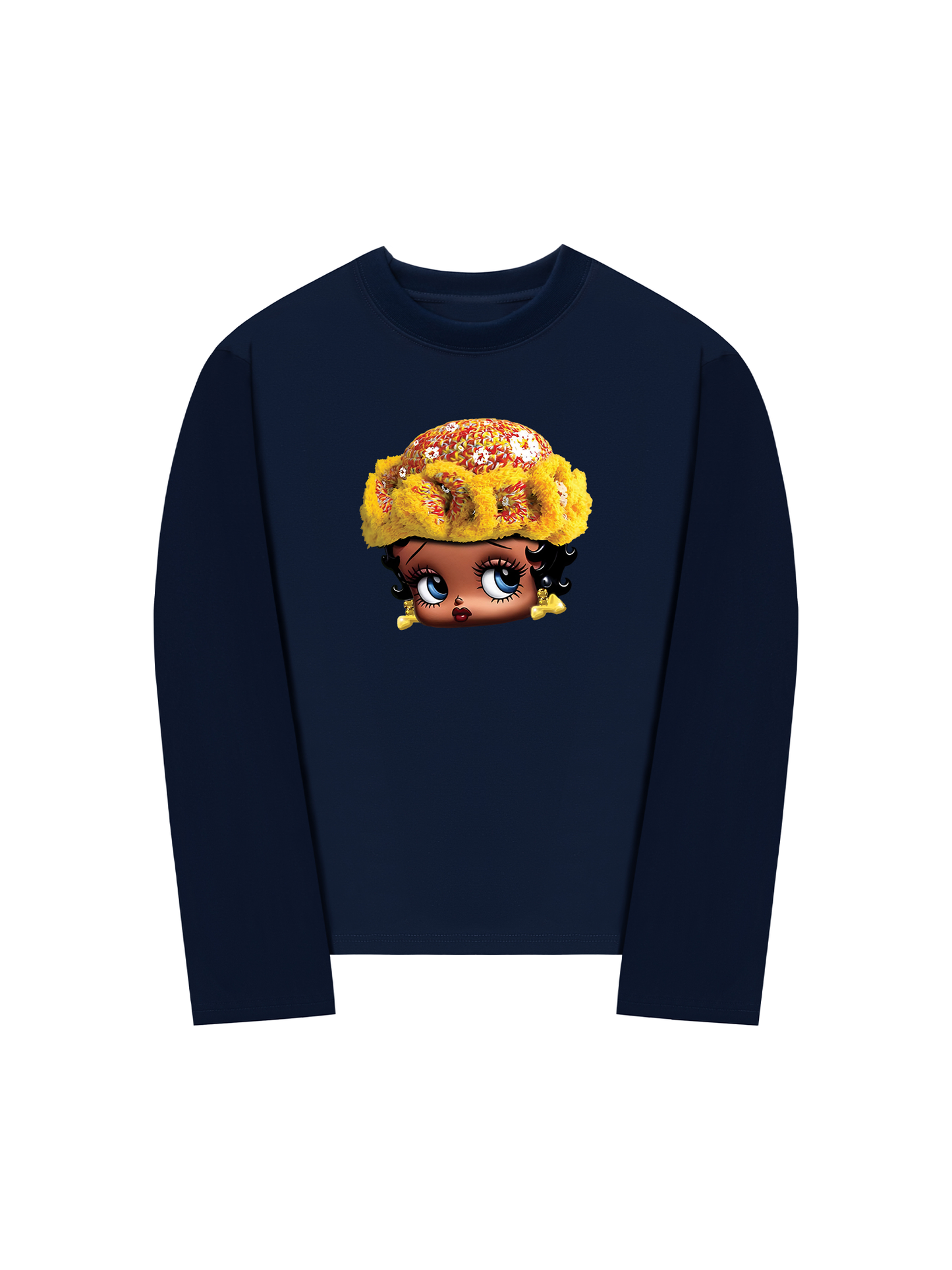 Áo Thun Dài Tay Flower Sun Knit Hat Cartoon Head