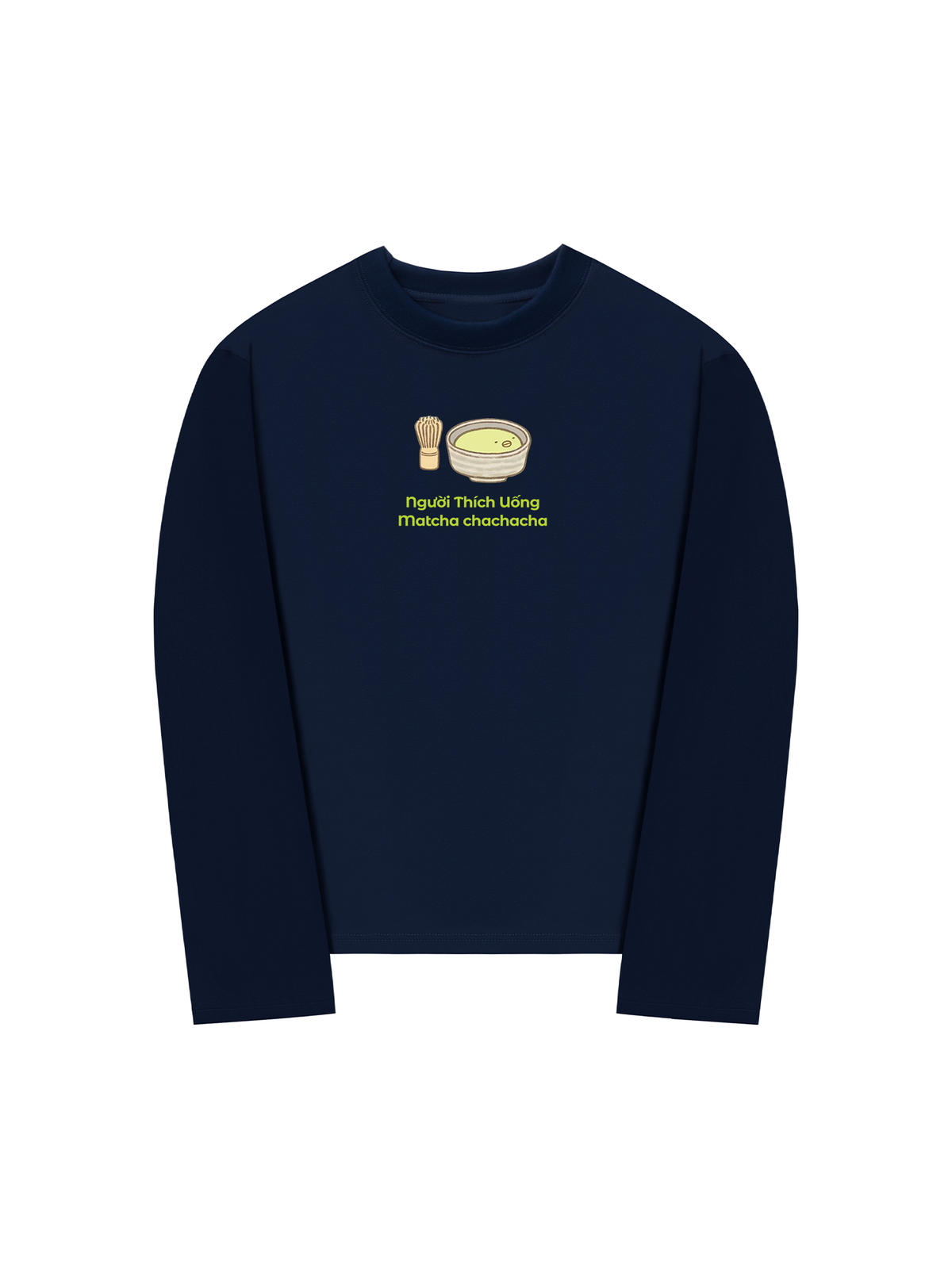 Áo Thun Dài Tay Người Thích Uống Matcha 2