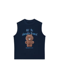 Áo Ba Lỗ Relaxed Fit Teddy Land Oh My Brown
