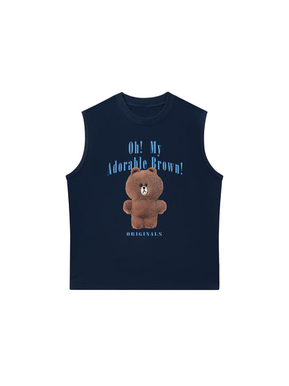 Áo Ba Lỗ Relaxed Fit Teddy Land Oh My Brown