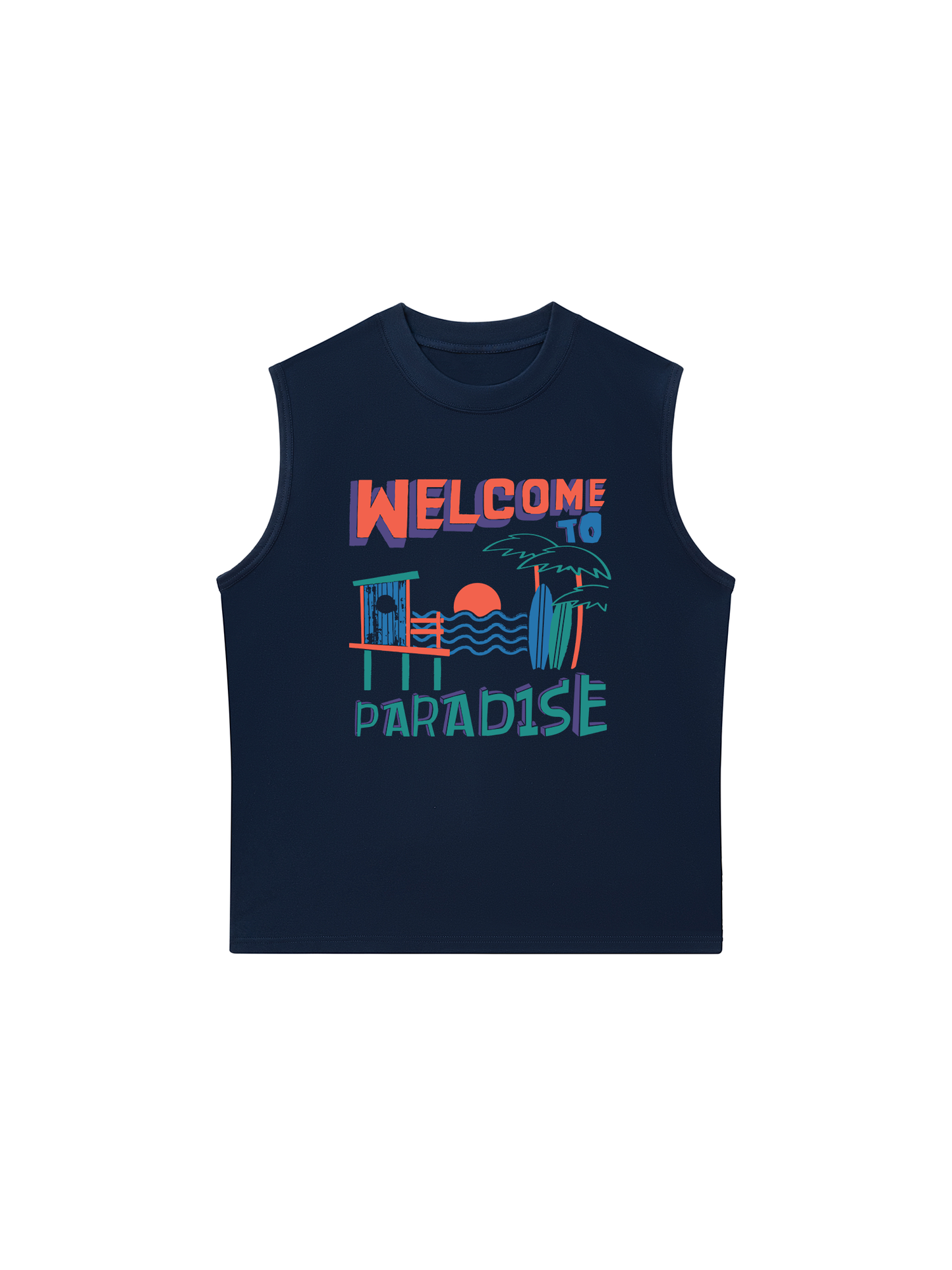 Áo Ba Lỗ Relaxed Fit Welcome To Paradise
