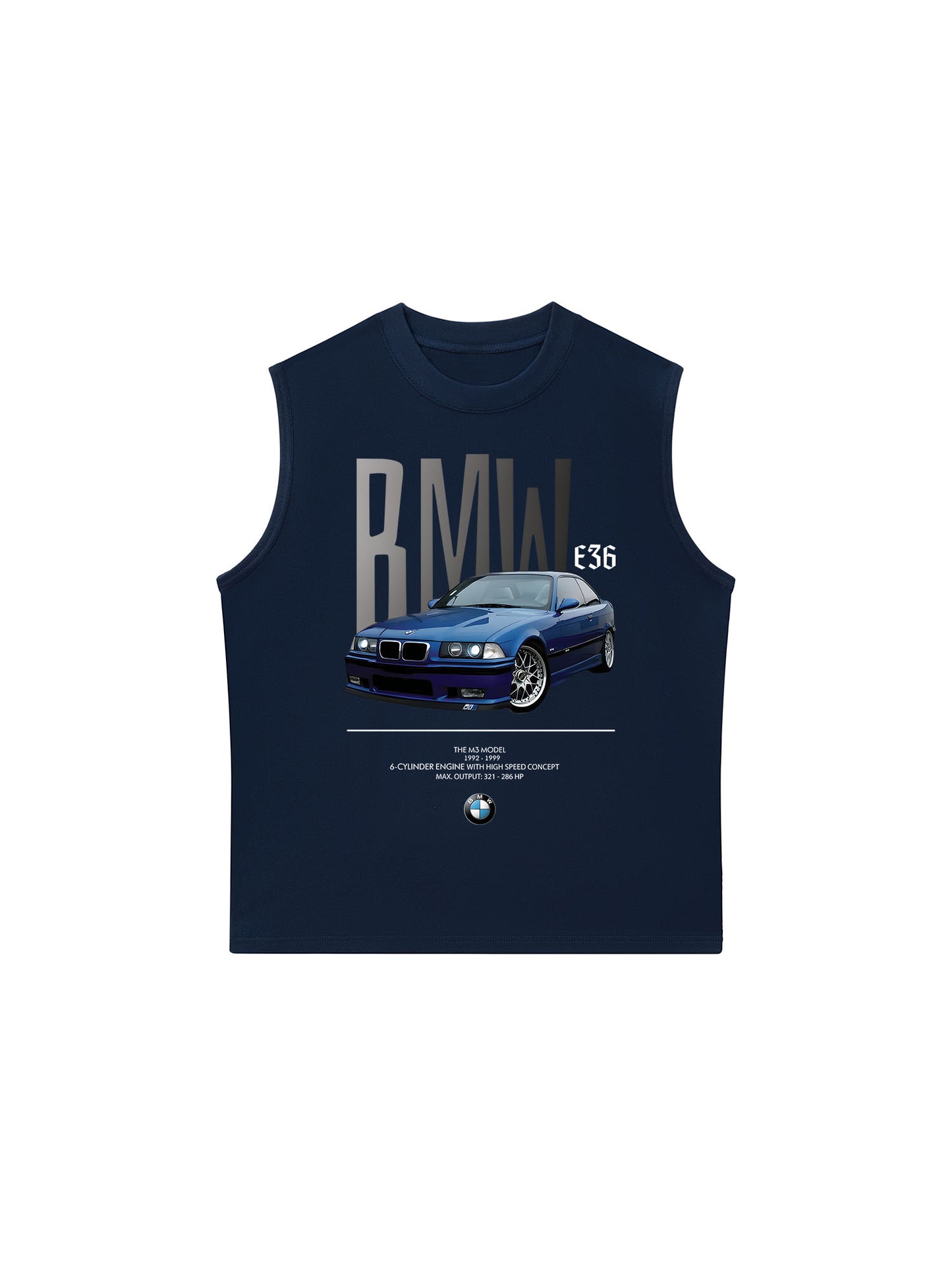 Áo Ba Lỗ Relaxed Fit CAR BMW Blue