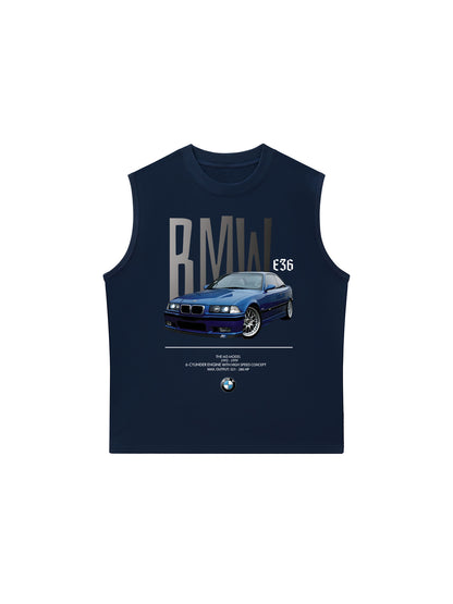 Áo Ba Lỗ Relaxed Fit CAR BMW Blue