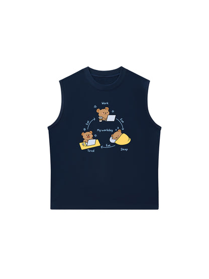 Áo Ba Lỗ Relaxed Fit Teddy Land My Work Day