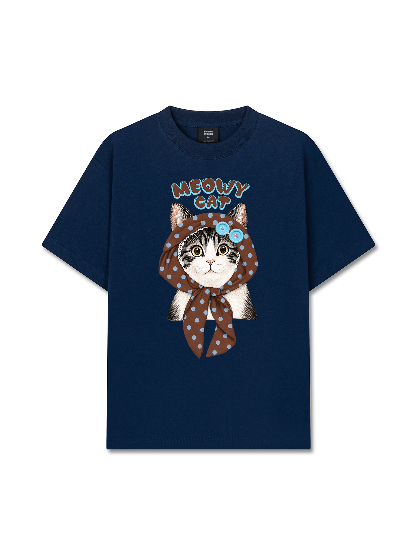 Áo Thun Relaxed Fit  Meowy Cat Brown