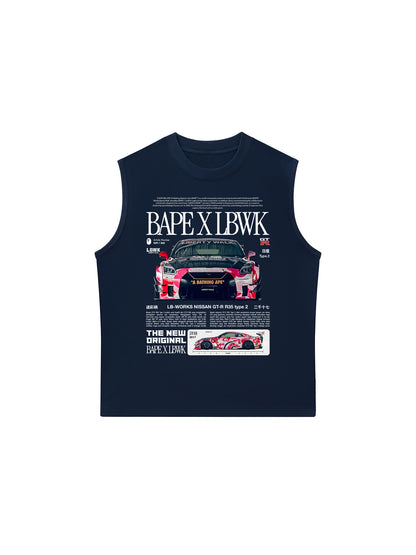 Áo Ba Lỗ Relaxed Fit CAR Bape X LBWK GT-R R35