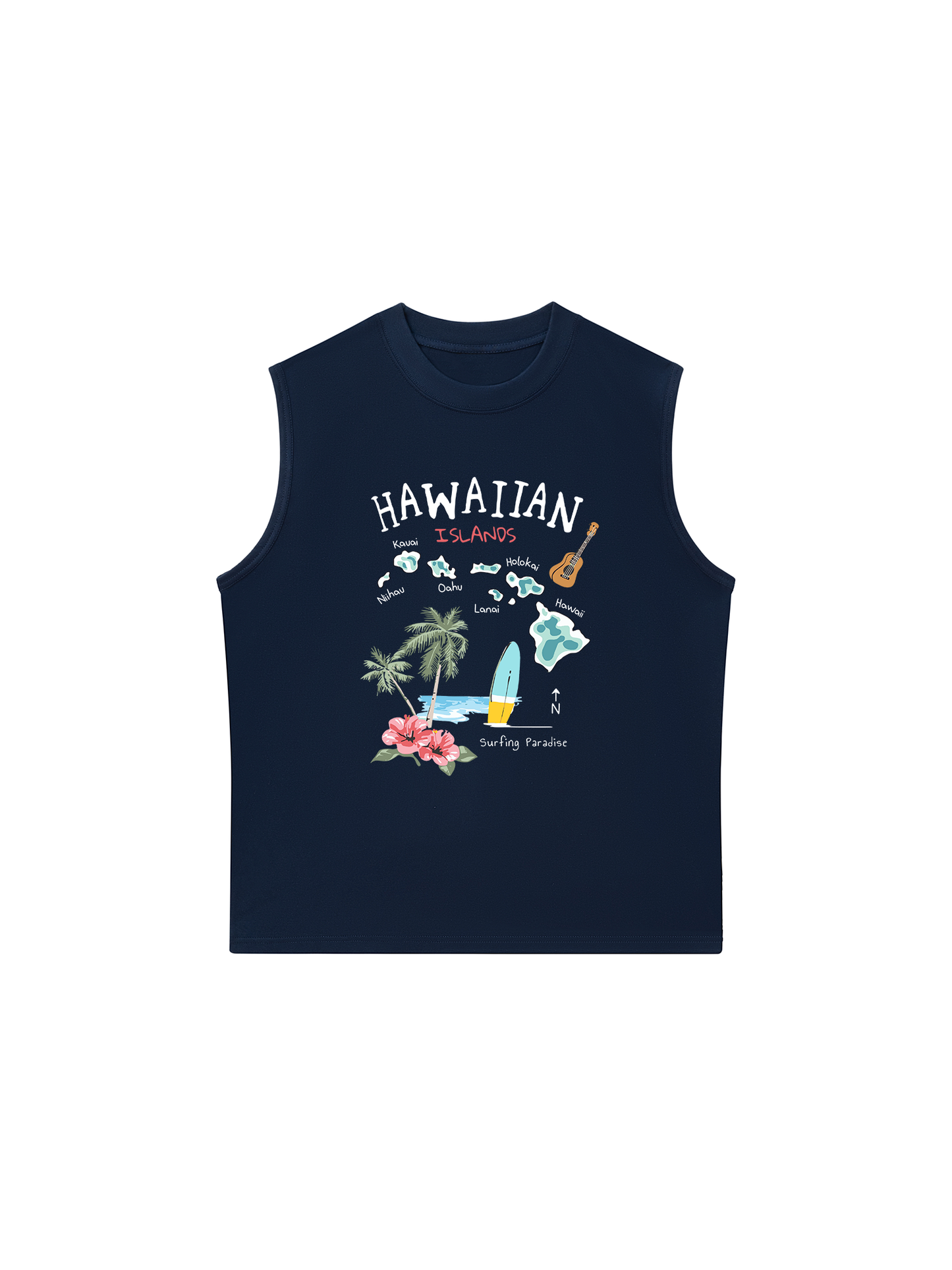 Áo Ba Lỗ Relaxed Fit Summer Vibes Hawaiian