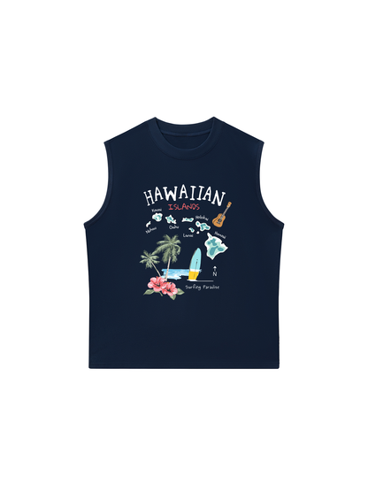 Áo Ba Lỗ Relaxed Fit Summer Vibes Hawaiian