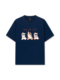 Áo Thun Relaxed Fit Animal Mood Jump Like A Cat