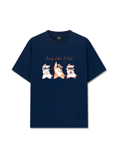 Áo Thun Relaxed Fit Animal Mood Jump Like A Cat