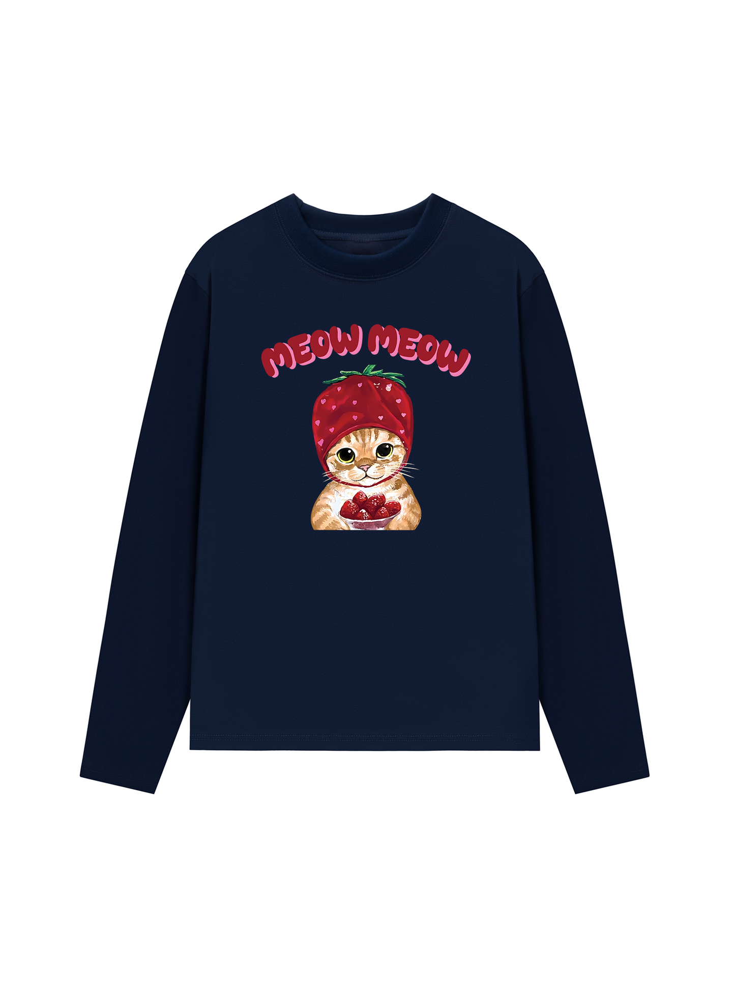 Áo Thun Dài Tay Meow Meow Strawberry