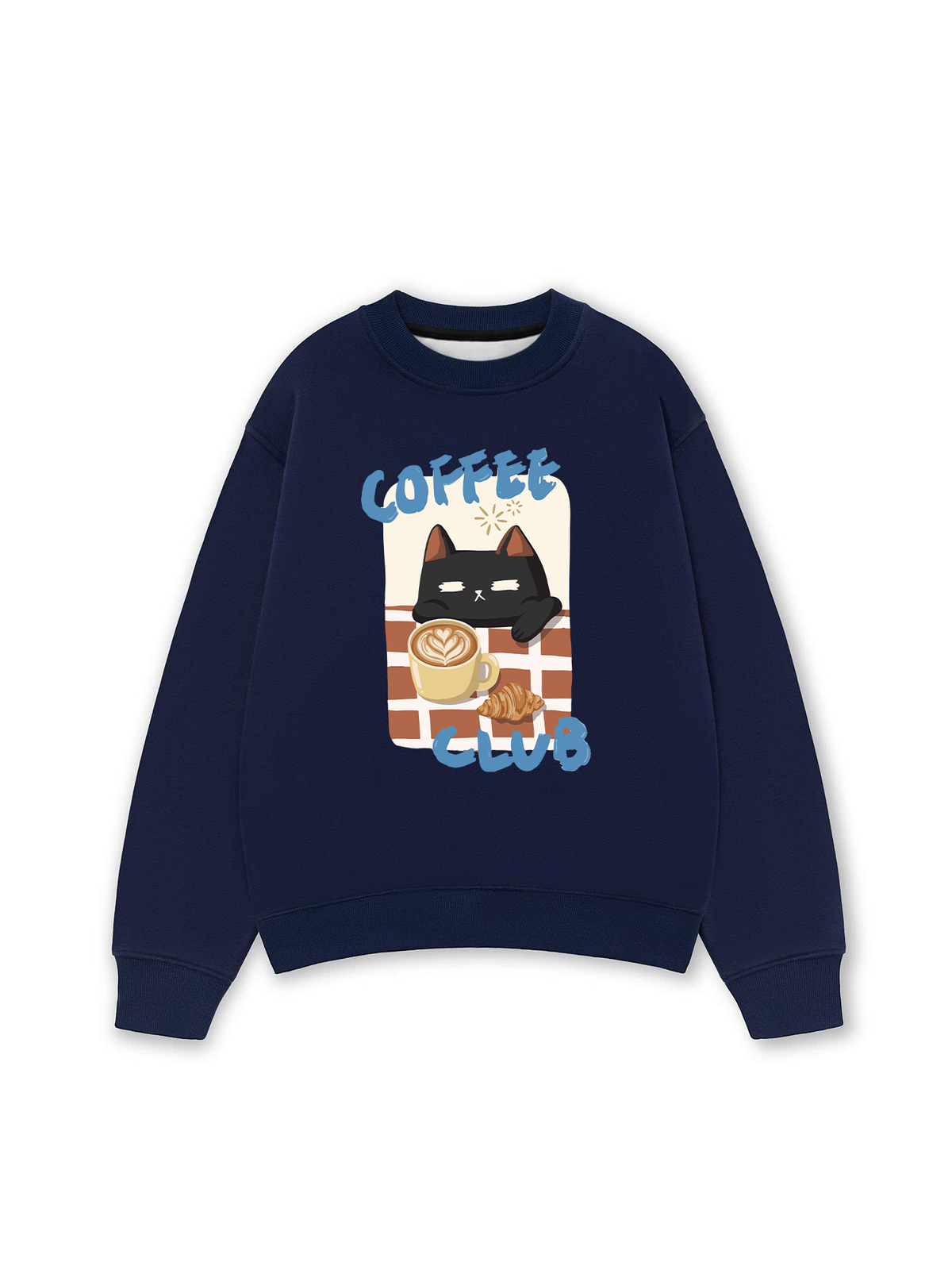 Áo Sweater Nỉ Hai Da Coffee Club Black Cat