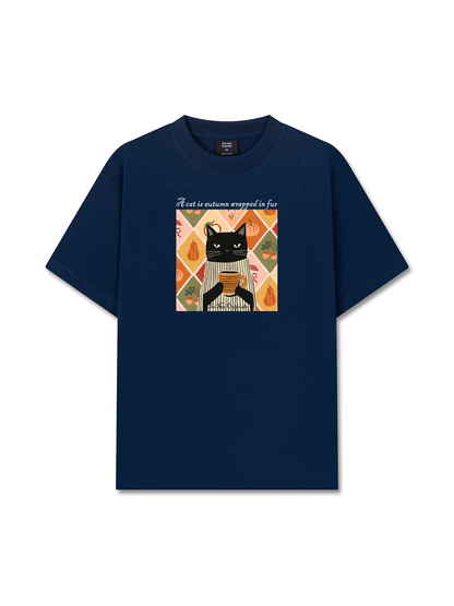 Áo Thun Relaxed Fit Autumn Vibes A Cat