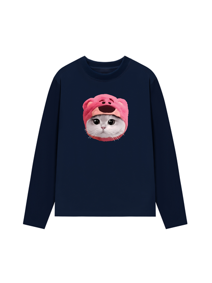 Áo Thun Dài Tay Animal Mood Pink Meow