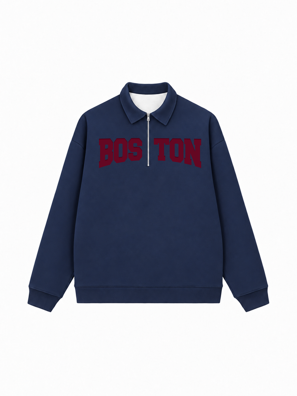 Áo Sweater Polo Nỉ Hai Da Boston Burgundy