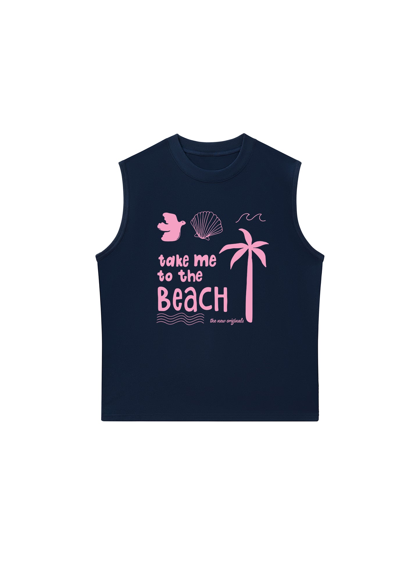 Áo Ba Lỗ Relaxed Fit Take Me To The Beach Pink