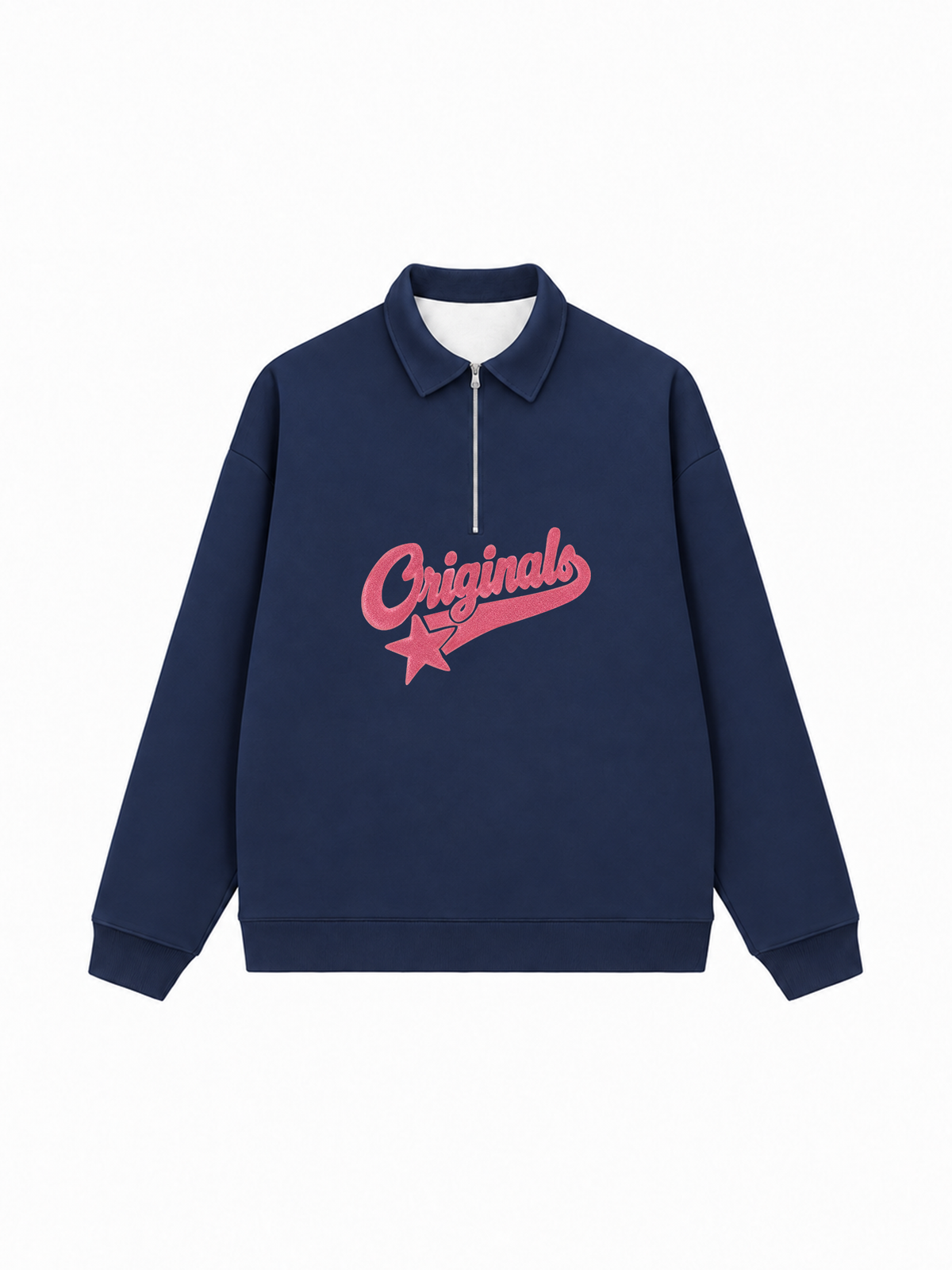 Áo Sweater Polo Nỉ Hai Da Pink Retro Originals Logo