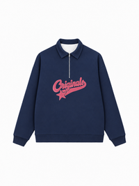 Áo Sweater Polo Nỉ Hai Da Pink Retro Originals Logo