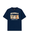 Áo Thun Relaxed Fit Cute Three Cat Vitamin Meow