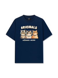 Áo Thun Relaxed Fit Cute Three Cat Vitamin Meow