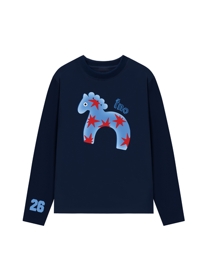 Áo Thun Dài Tay 26 - Blue Horse