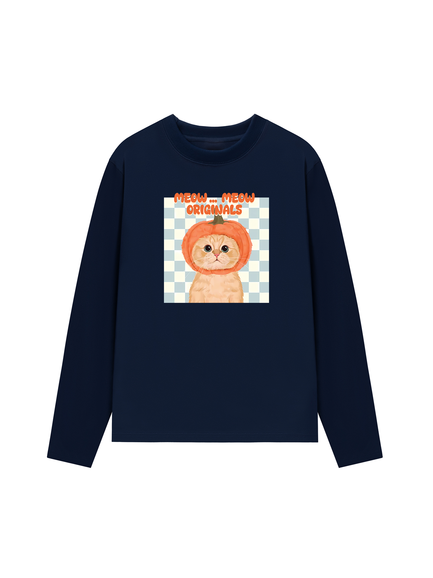 Áo Thun Dài Tay Animal Meow Pumpkin