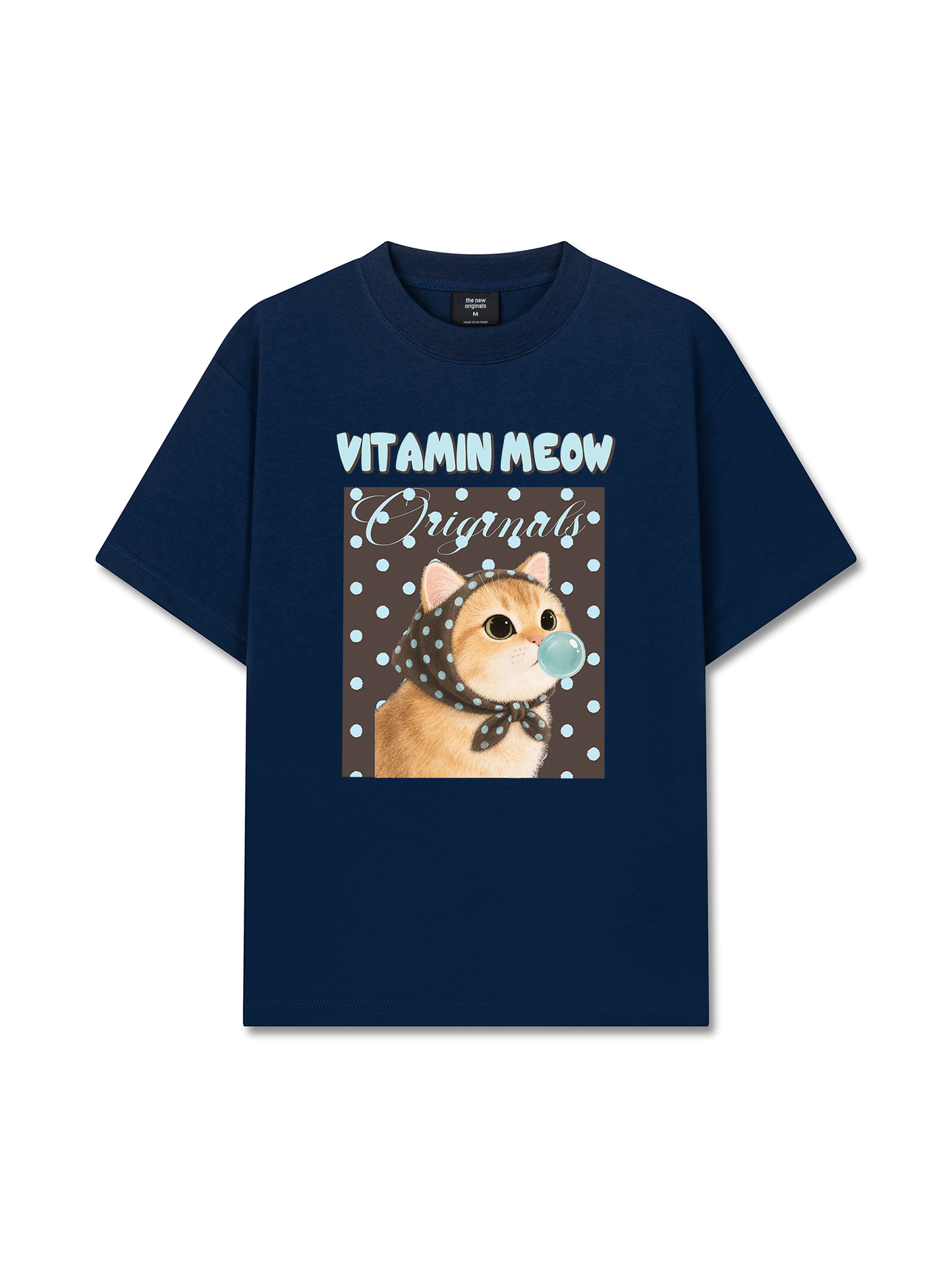 Áo Thun Relaxed Fit Vitamin Meow Blue Tiffany