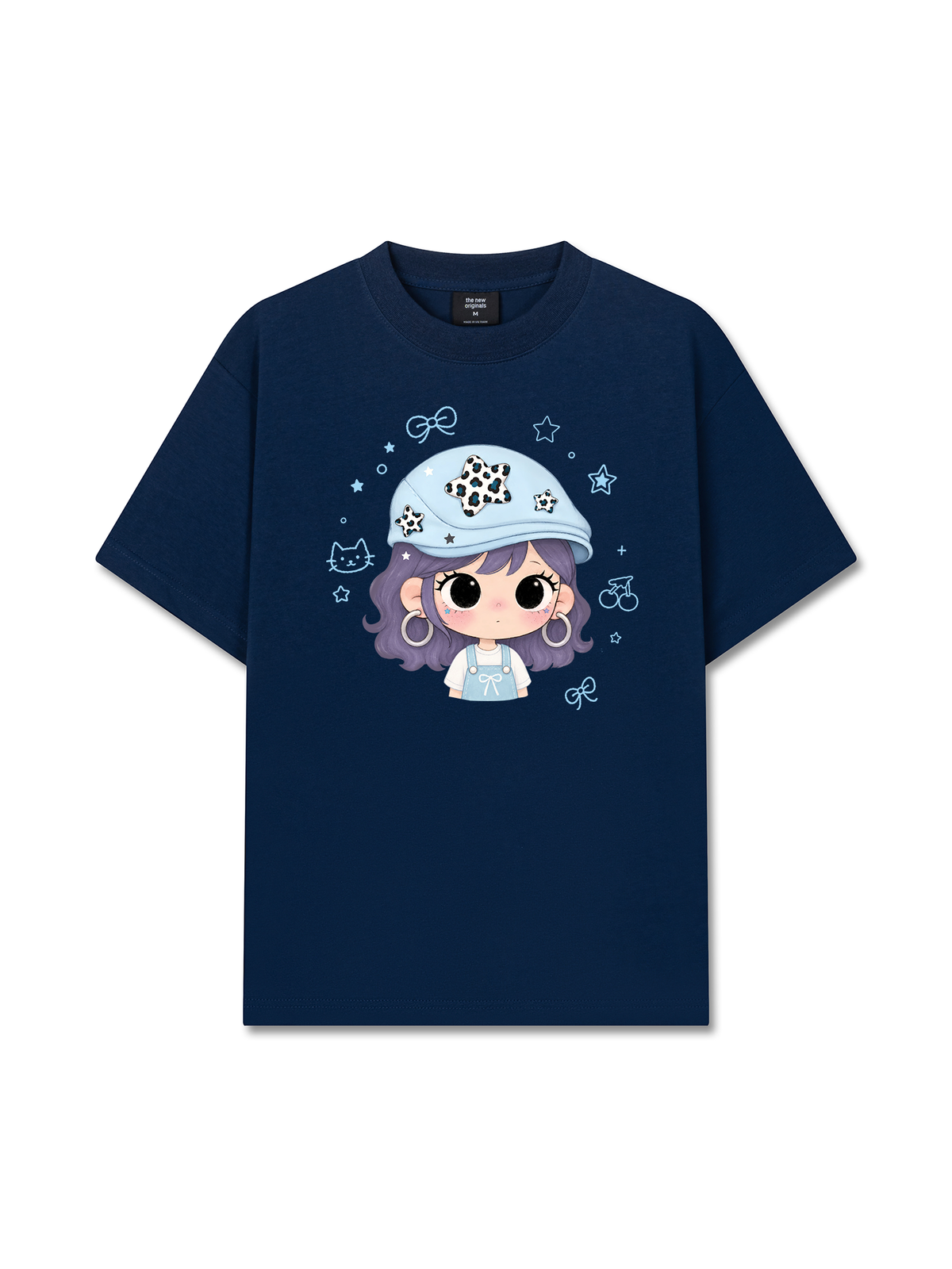 Áo Thun Relaxed Fit Beret Hat Girl