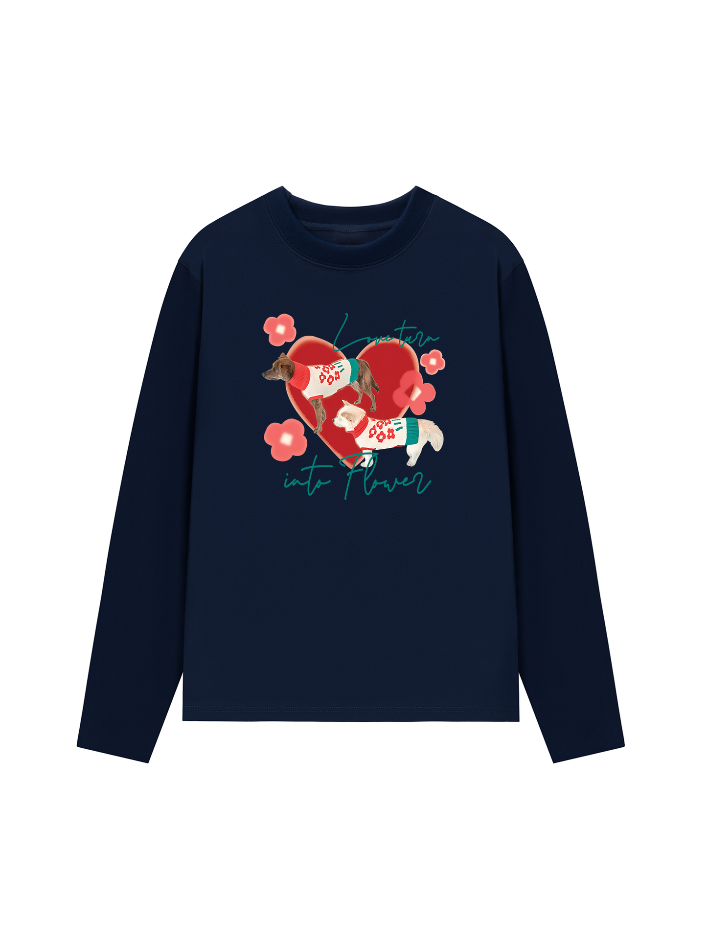 Áo Thun Dài Tay Animal Mood Love Turr Into Flower