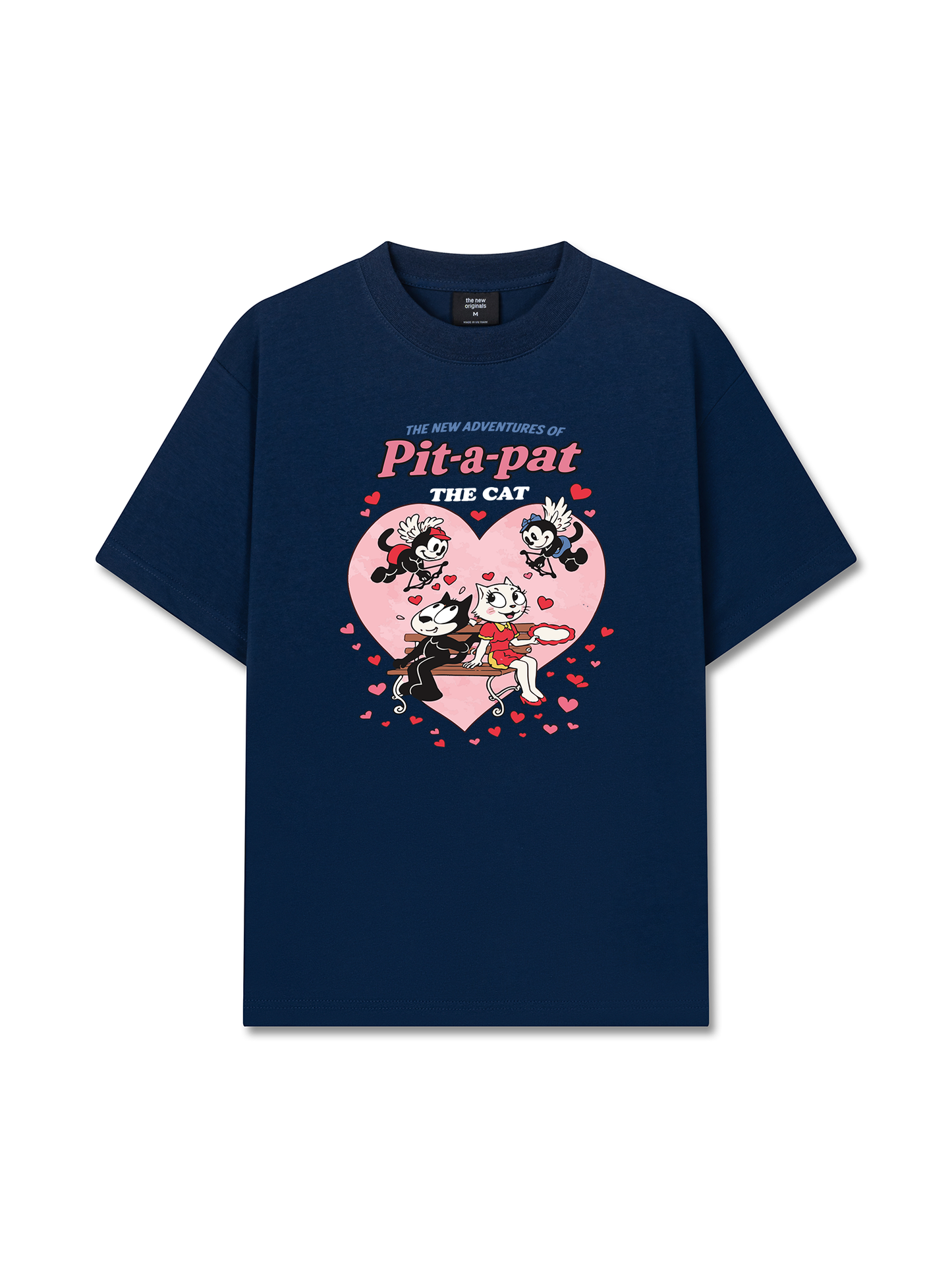 Áo Thun Relaxed Fit Cute Girl Funny Cat Couple