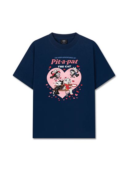 Áo Thun Relaxed Fit Cute Girl Funny Cat Couple