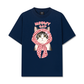 Áo Thun Relaxed Fit Meowy Cat Pink Plaid